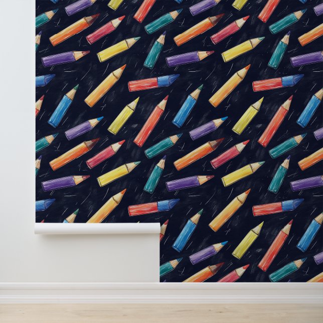 Wanddekor der Schule oder des Kindergartens - farb Tapete (Anwendung)