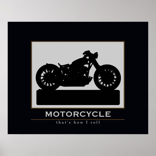 Wanddekor mit schwarzem Motorrad Poster (Vorne)