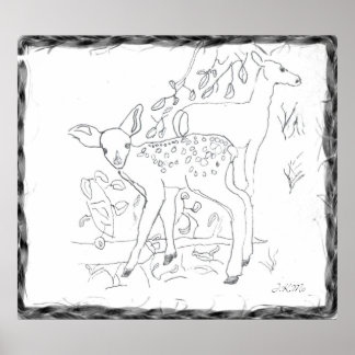 Wanddekoration mit Bleistift Poster