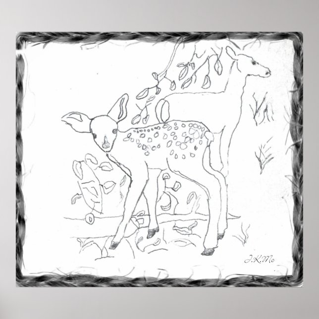 Wanddekoration mit Bleistift Poster (Vorne)