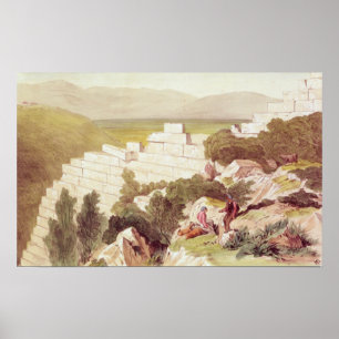 Wände von altem Samos, Cephalonia, 19. Jahrhunder Poster