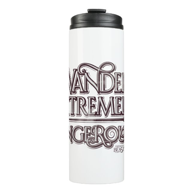 Wanded und extrem gefährliche Grafik - weiß Thermosbecher (Vorderseite)
