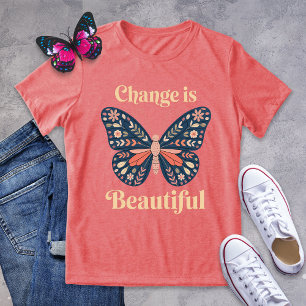 Wandel ist schönes Volksart-Schmetterlings-Shirt Tri-Blend Shirt