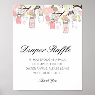 Wandelbares Windel-Raffle-Baby-Shower-Schild Gedru Poster
