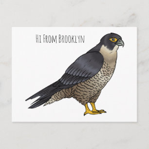 Wandelfalken-Vogel-Cartoon-Illustration Postkarte