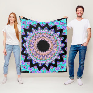 Wandeln Sie kontroverse Mandala um (Schwarzes) Fleecedecke