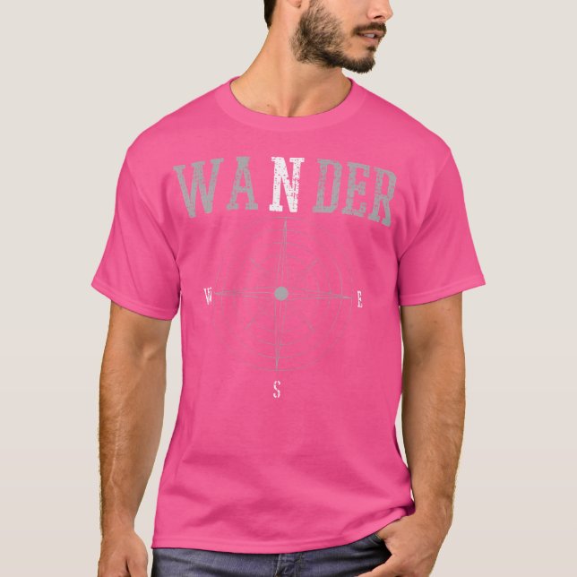 Wander Compass Wandern Camping Adventure T-Shirt (Vorderseite)