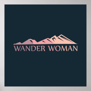 Wander-Frau Wandern Camping Poster