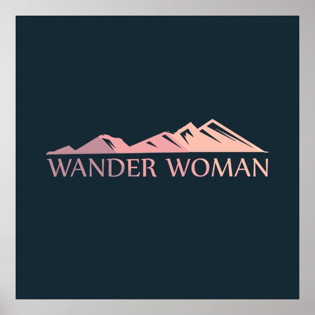 Wander-Frau Wandern Camping Poster (Vorne)