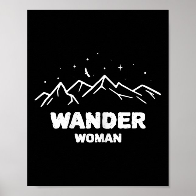 Wander Frau Wandern Wandern Bergsteigen  Poster (Vorne)