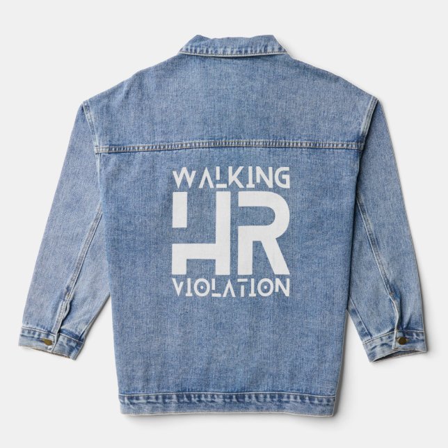 Wander-HR-Verletzung Funny Meme Premium Jeansjacke (Rückseite)