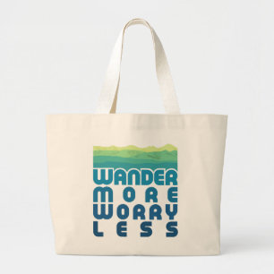 Wander mehr Besorgnis weniger / Blue Gradient Tote Jumbo Stoffbeutel