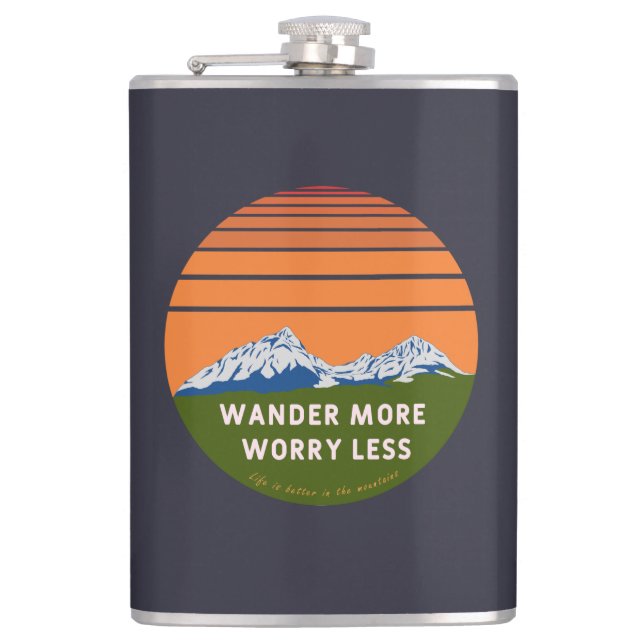 Wander mehr Sorgen weniger Flachmann (Vorderseite)