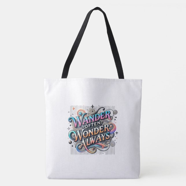 Wander oft über die ganze Zeit - Tasche mit großen (Vorderseite)