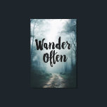 Wander Often Misty Forest Path Quote Leinwanddruck<br><div class="desc">A quiet forest trail disappears into soft morning mist, bathed in warm golden light filtering through tall trees. The elegant black script “Wander Often” floats gracefully over the path, inviting viewers to embrace exploration, curiosity, freedom, and the simple joy of moving forward. The scene radiates calm introspection, gentle encouragement, wanderlust,...</div>