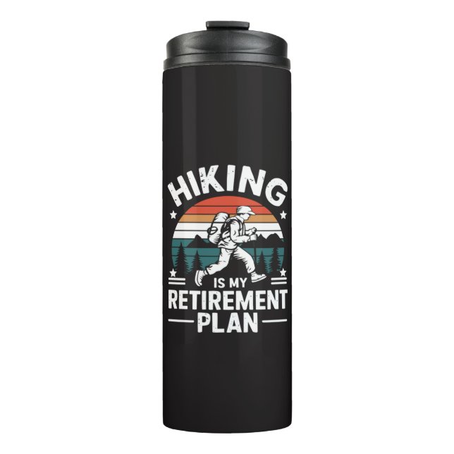 Wander-Rentnerplan Lustiger Spruch Thermosbecher (Vorderseite)