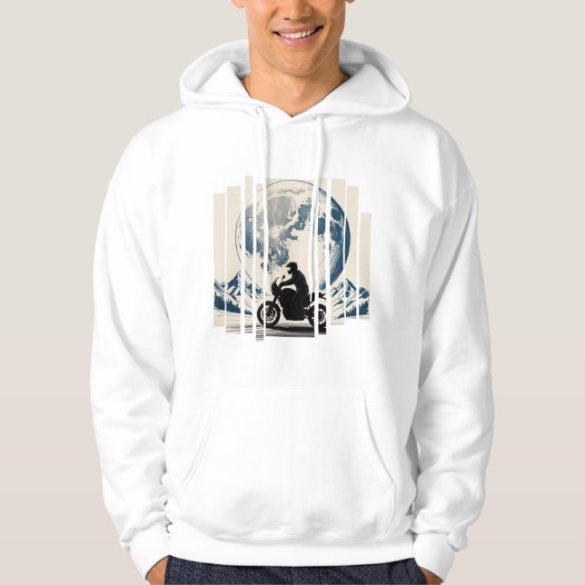Wander, Ride, wiederholen moto boho Hoodie (Vorderseite)