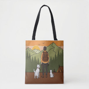 Wander-Tasche mit Hund und Katze für Bergabenteuer Tasche