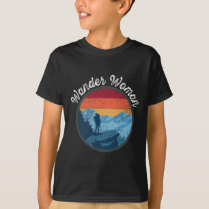 Wander Woman Retro Sonnenuntergang - Bergsteigen W T-Shirt