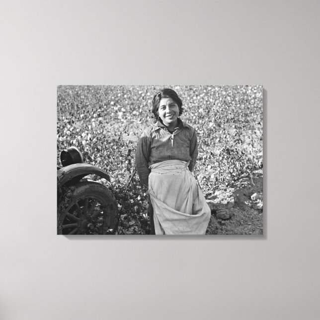 Wanderarbeiter in Cotton Field von Dorothea Lange Leinwanddruck (Vorderseite)