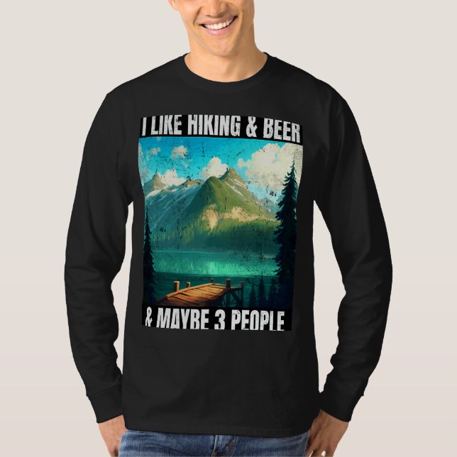Wanderausrüstung Bier & Wandergipfel Bier Wanderer T-Shirt (Vorderseite)
