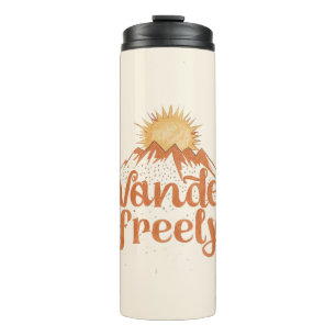 Wandere Frei Natur Reise Wanderzitat Thermosbecher
