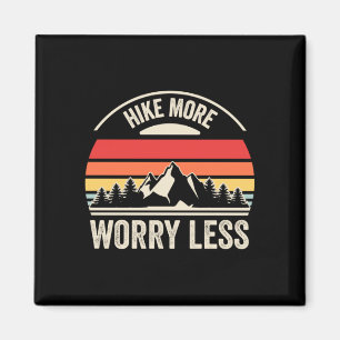 Wandere mehr, sorge dich weniger Retro-Vintage-Wan Magnet