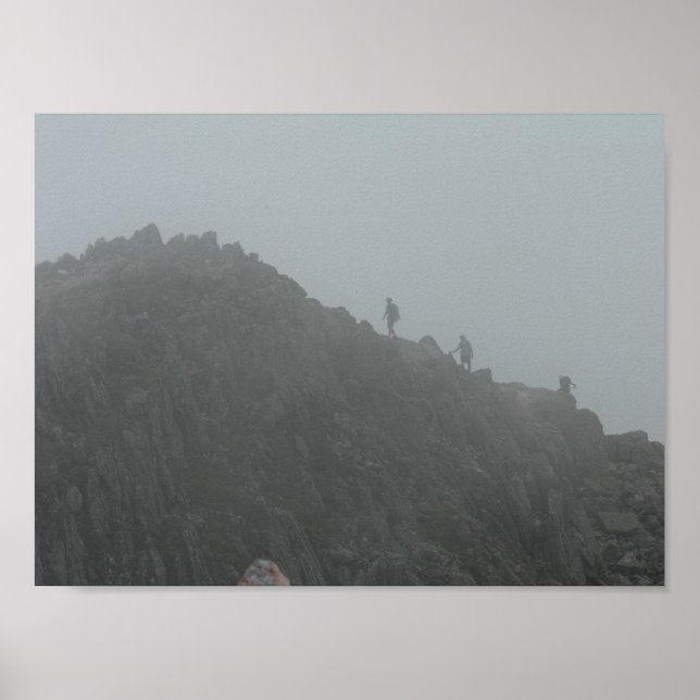 Wanderer auf dem Knife Edge Trail, Kathadin, Maine Poster (Vorne)