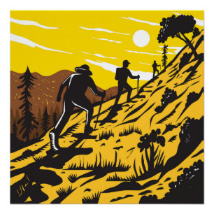 Wanderer auf dem Nebelweg in der Yosemite WPA Poster