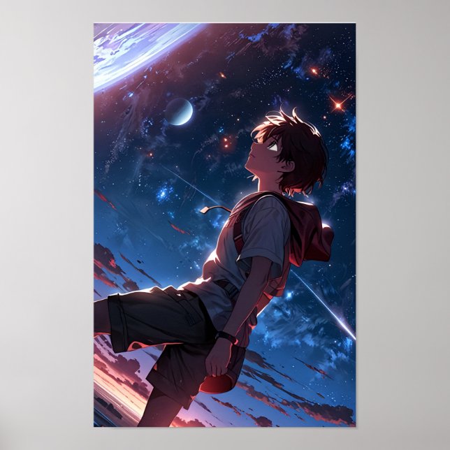 Wanderer der Sterne - Epic Anime Space Poster (Vorne)