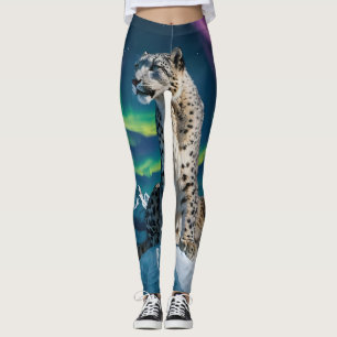 „Wanderer des nördlichen Himmels“ – Schneeleoparde Leggings