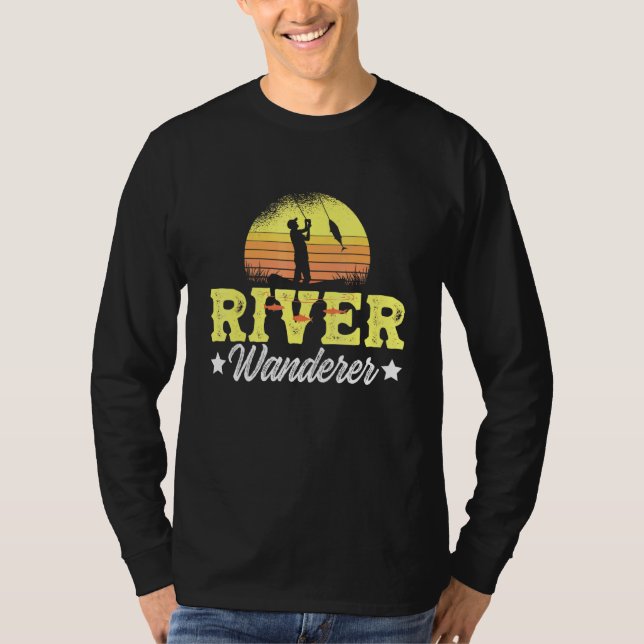 Wanderer Fischen im Fluss T-Shirt (Vorderseite)