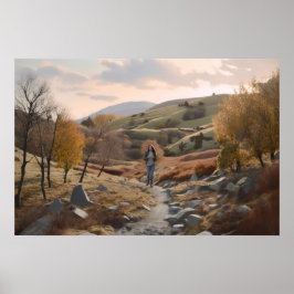 Wanderer in den Hügeln Poster