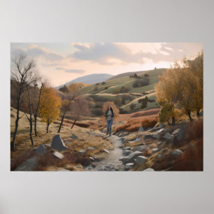 Wanderer in den Hügeln Poster