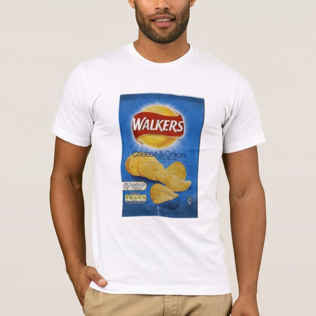 Wanderer Käse u. Zwiebel-Chips T-Shirt (Vorderseite)
