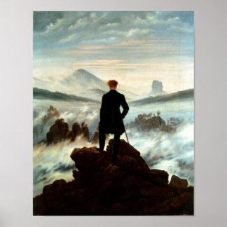 Wanderer oberhalb des Nebelmeers - Friedrich Poster