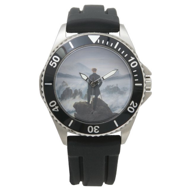 Wanderer oberhalb des Nebelmeers (von C.D. Friedri Armbanduhr (Vorderseite)