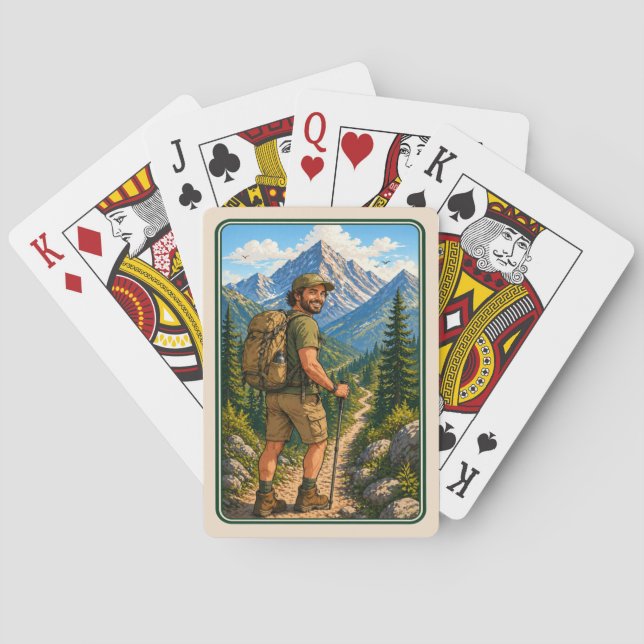 Wanderer Spielkarten männlich ohne Text (Rückseite)