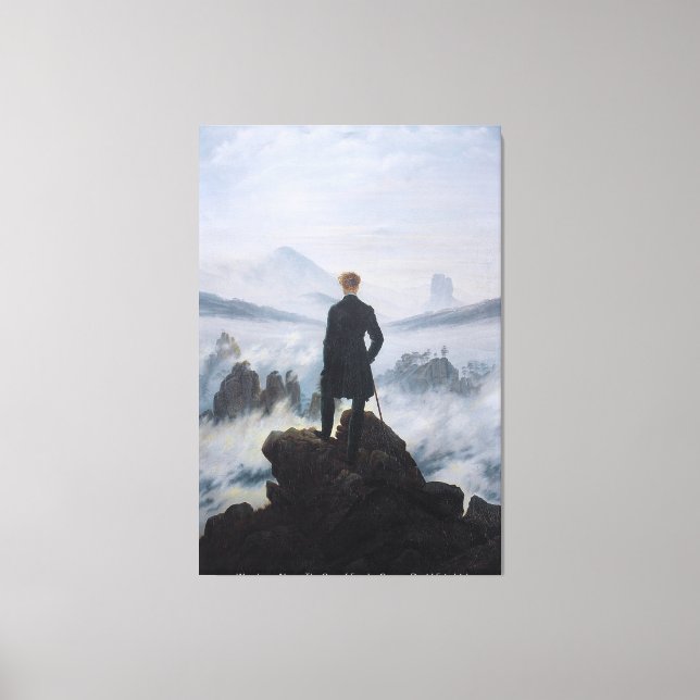 Wanderer über dem Meer des Nebels / Friedrich Leinwanddruck (Vorderseite)