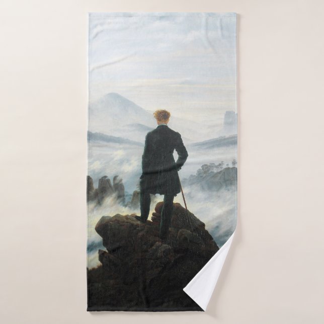 Wanderer über dem Nebel-Meer, Friedrich Badehandtuch (Badehandtuch)
