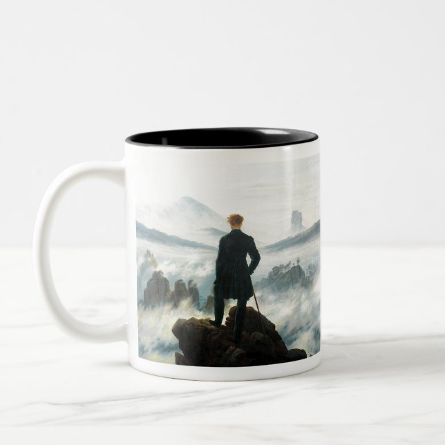 Wanderer über dem Nebel Zweifarbige Tasse (Links)
