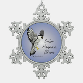 Wanderfalkezinn-Schneeflockeverzierung Schneeflocken Zinn-Ornament