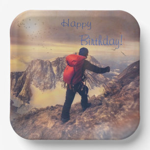 Wanderglücklich zum Geburtstag Pappteller