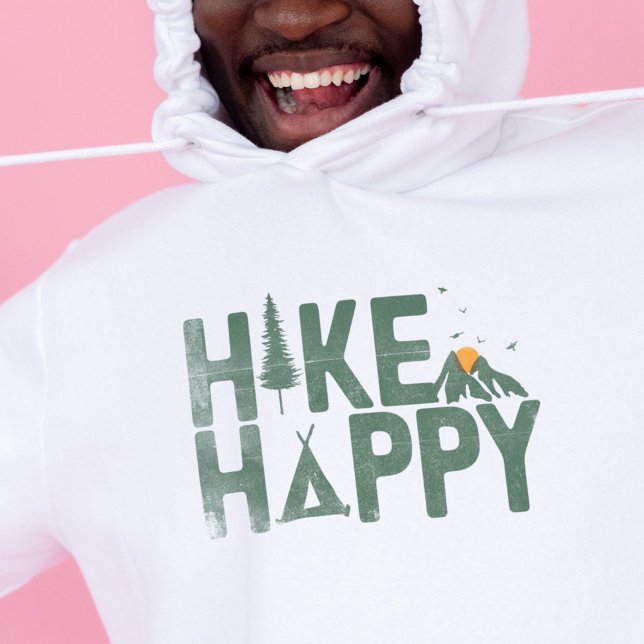 WanderHappy Camper Wandern Personalisiert Hoodie (Hike Happy Camper Hiker Hiking Family Personalized Hoodie)