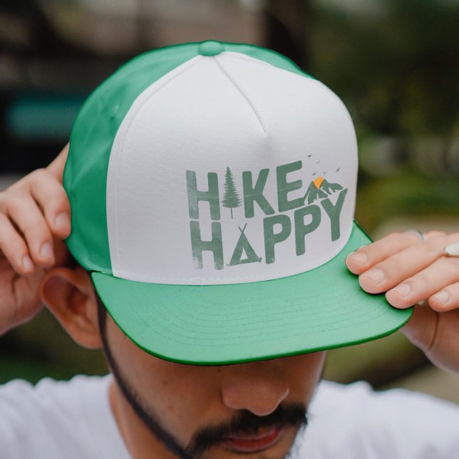 WanderHappy Camper Wandern Personalisiert Truckerkappe (Hike Happy Camper Hiker Hiking Family Personalized Trucker Hat)