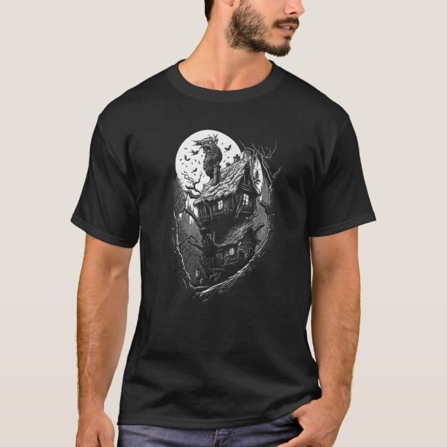 Wanderhaus auf HühnerLegs slawische Folklore Baba T-Shirt (Vorderseite)