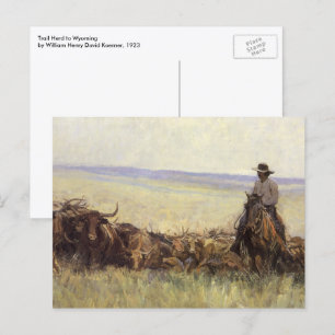 Wanderherd nach Wyoming durch WHD Koerner Postkarte