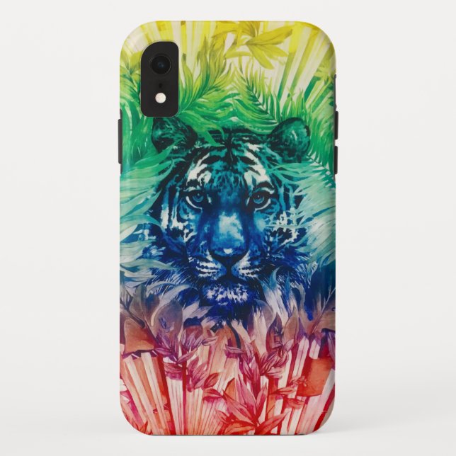 WanderJungle Wild Tiger Foliage Tropical Blätter Case-Mate iPhone Hülle (Rückseite)