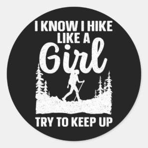 Wanderkunst für Männer Frauen Outdoor Natur Wander Runder Aufkleber