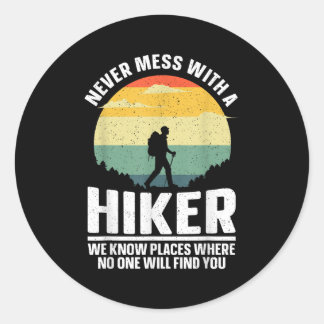 Wanderkunst für Männer Frauen Outdoor-Wanderrad Hi Runder Aufkleber